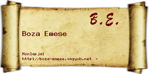 Boza Emese névjegykártya